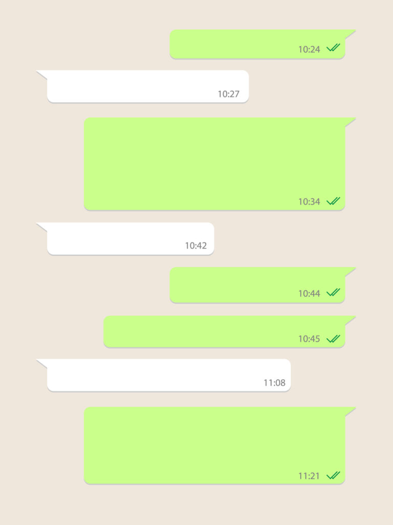 Imagem com balões de conversa no WhatsApp