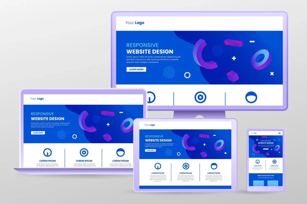 Exemplos de landing page em vários dispositivos no leads360